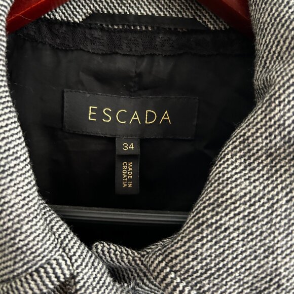 ESCADA Virgin Wool Herringbone Quiet Luxury Powersuit Blazer and Trousers SZ 34 - Picture 6 of 14